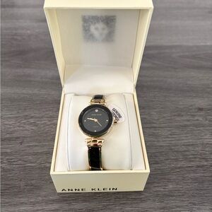 NWT Anne Klein Women's Watch in Black and Gold